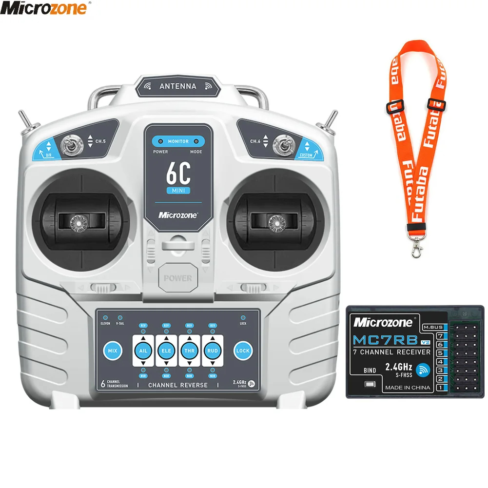 Rc Helicopter Electric - ไมโครโซน MC6C V2ขนาดเล็ก2.4G เครื่องส่งสัญญาณควบคุม6CH พร้อมตัวรับสัญญาณระบบวิทยุสำหรับเครื่องบิน RC